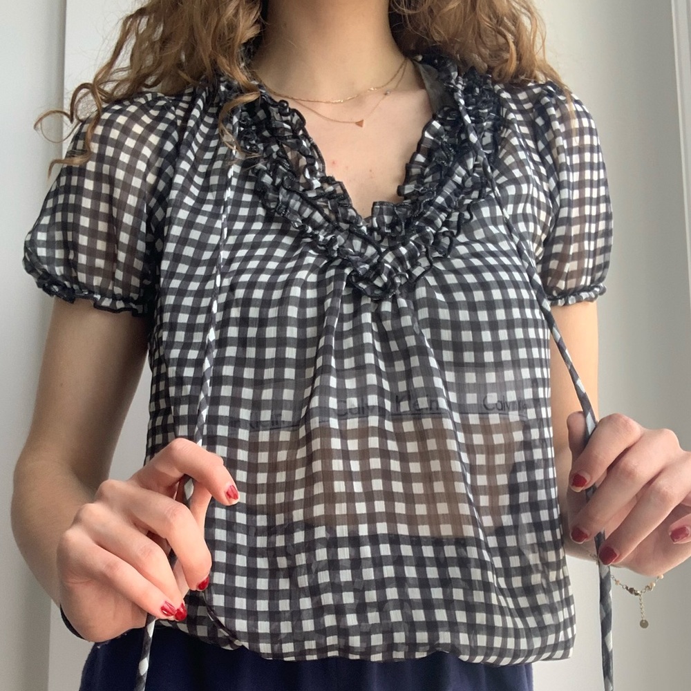 *Host pick :)* Sheer Gingham blouse